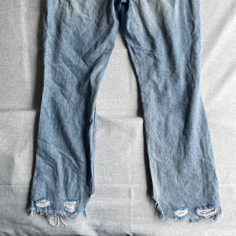 Free People Distressed High Waisted Straight Leg Jeans Womens Size 28 Blue - Picture 15 of 15
